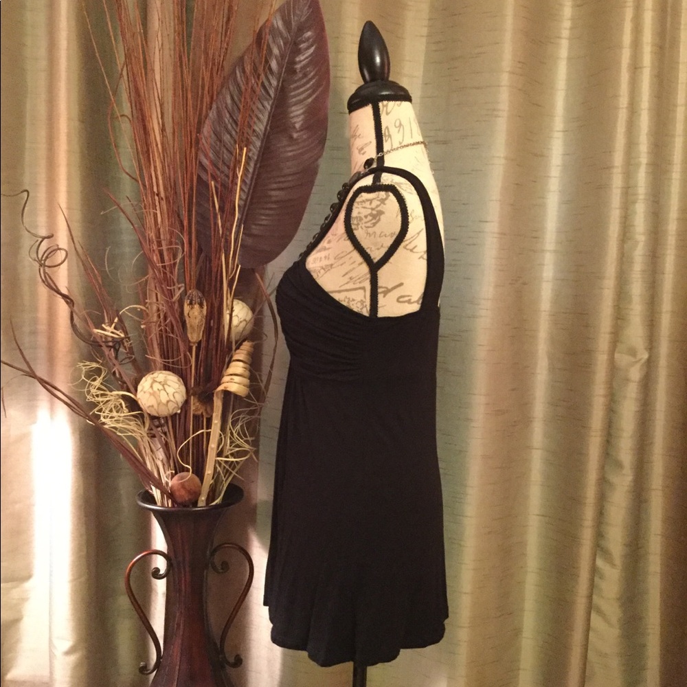 Gorgeous Black Jewel Embellished Dress Top - Picture 3 of 6